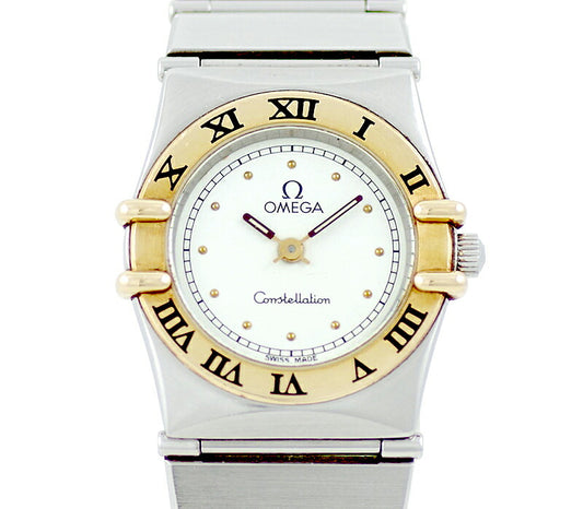 Battery replacement OMEGA Omega Constellation Mini White White White K18YG Yellow Gold SS Stainless Steel Combination Ladies Quartz [6 months warranty] [Watch] [Used]
