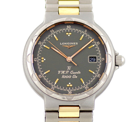 Battery replacement Longines Longine Conquest VHP Titanium Date Gray Titan Titanium YGP Yellow Gold Combination Quartz Men [6 months warranty] [Watch] [Used]