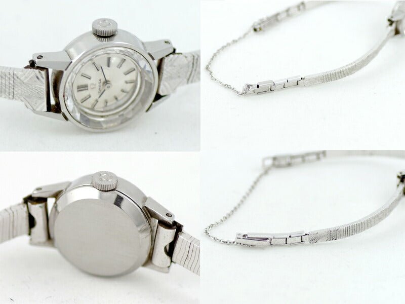 Rare product OMEGA Omega Cut glass Cal.484 511.254 17 Stone Silver SS Stainless Ladies Hand -wound Antique Vintage [Watch] [Used]