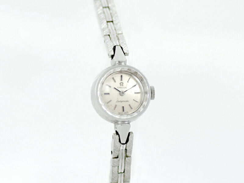 希少品 OMEGA オメガ Ladymatic レディーマチック 551.005 Cal.661 24石 カットガラス シルバー SS ステンレス レディース デヴィル 自動巻き アンティーク ヴィンテージ【腕時計】【中古】