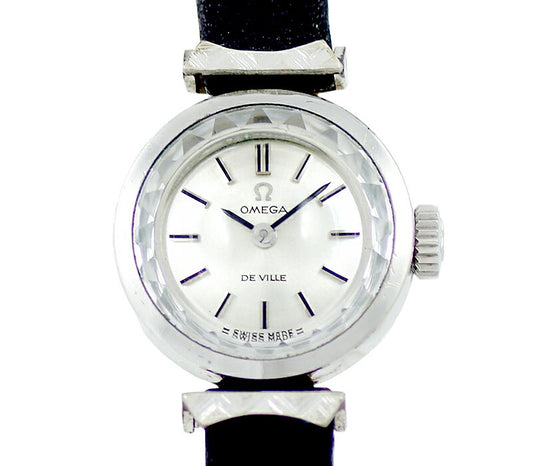 Rare product Omega Omega 511.285 Cal.485 17 Stone Cut Glass Silver Genuine Buckle SS Stainless Ladies Hand -rolled Antique Vintage [Watch] [Used]