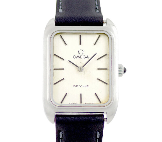 Rare product OMEGA Omega Devil Square 511.0503 Cal.625 17 Stone Silver SS Stainless Steel Genuine Bleeding Ladies Handwriting Antique Vintage Devil [Watch] [Used]