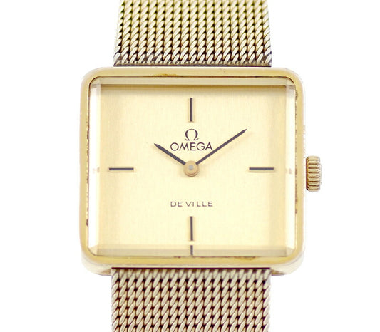 Rare product Omega Omega Devil Square Cut glass 511.444 Cal.625 Gold YGP Yellow Gold Men's Boys Ladies Ladies Ladies Writing Antique Vintage Devil [Watch] [Used]