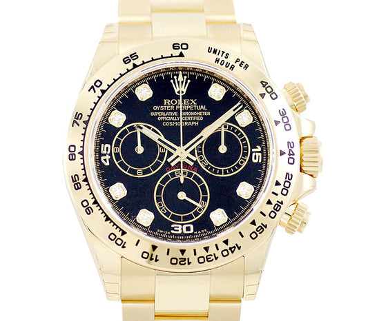 ROLEX ロレックス DAYTONA デイトナ 116508G 8Pダイヤ ブラック 文字盤 K18YG イエローゴールド 金無垢 メンズ 自動巻き【6ヶ月保証】【腕時計】【中古】