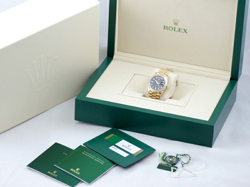 ROLEX Rolex Day Date 40 228398TBR genuine bucket diamond black black K18YG Yellow gold golden golden men's automatic wind [6 months warranty] [Watch] [Used]