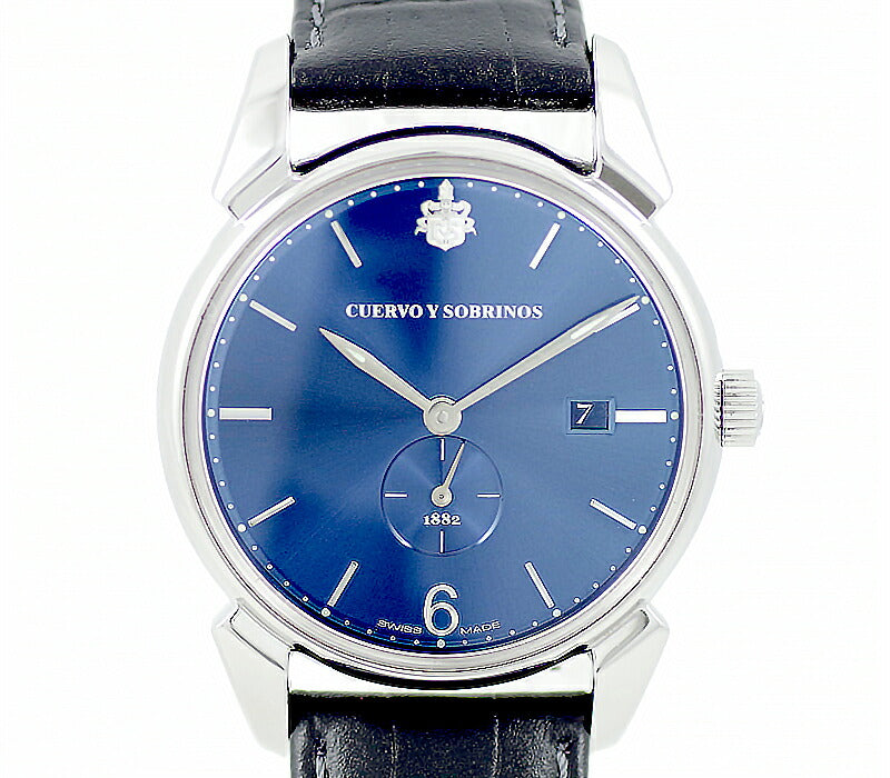 Inspected CUERVO Y SOBRINOS Querbo Lee Sobrinos Historia Doll 3195 Blue Blue Navy SS Stainless Steel Automatic Men [Watch] [Used]