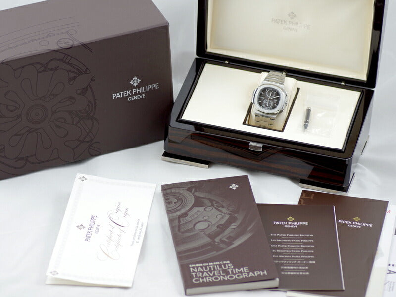 PATEK PHILIPPE パテック フィリップ ノーチラス トラベルタイム クロノグラフ 5990/1A-001 グレー 文字盤 SS ステンレス メンズ 自動巻き【6ヶ月保証】【腕時計】【中古】