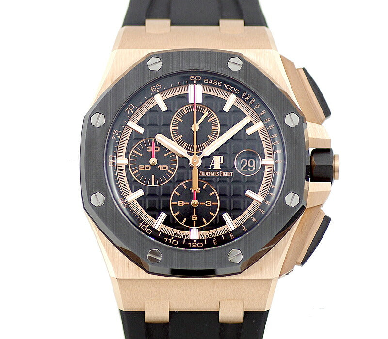 AUDEMARS PIGUET オーデマピゲ ロイヤルオーク オフショア クロノ 26401RO 黒 ブラック PG ピンクゴールド セラミック メンズ 自動巻き AP 26401RO.OO.A002CA.01【6ヶ月保証】【腕時計】【中古】