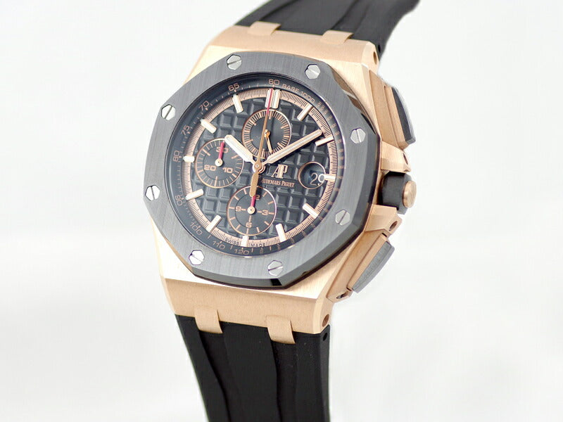 AUDEMARS PIGUET オーデマピゲ ロイヤルオーク オフショア クロノ 26401RO 黒 ブラック PG ピンクゴールド セラミック メンズ 自動巻き AP 26401RO.OO.A002CA.01【6ヶ月保証】【腕時計】【中古】