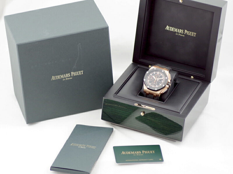 AUDEMARS PIGUET オーデマピゲ ロイヤルオーク オフショア クロノ 26401RO 黒 ブラック PG ピンクゴールド セラミック メンズ 自動巻き AP 26401RO.OO.A002CA.01【6ヶ月保証】【腕時計】【中古】