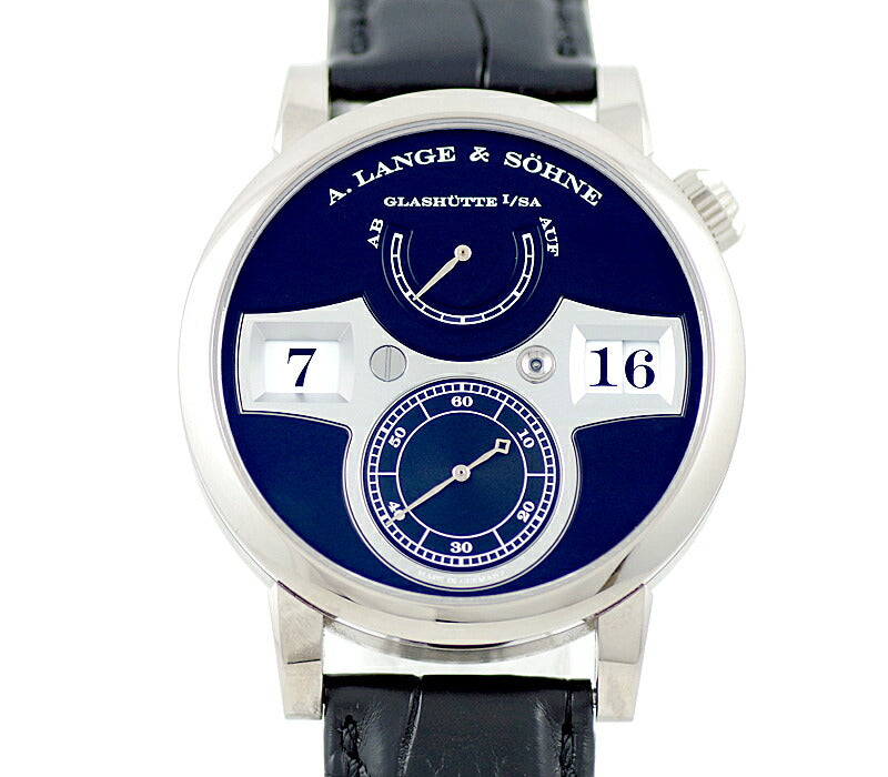 A.LANGE&SOHNE ランゲ&ゾーネ ツァイトベルク 140.029/LS1403AD 黒 ブラック K18WG ホワイトゴールド メンズ 手巻き ツァイトヴェルク【6ヶ月保証】【腕時計】【中古】