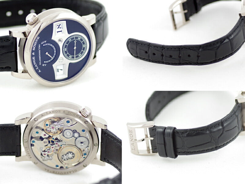 A.LANGE&SOHNE ランゲ&ゾーネ ツァイトベルク 140.029/LS1403AD 黒 ブラック K18WG ホワイトゴールド メンズ 手巻き ツァイトヴェルク【6ヶ月保証】【腕時計】【中古】