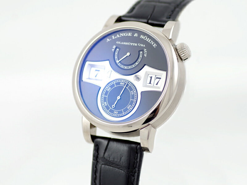 A.LANGE&SOHNE ランゲ&ゾーネ ツァイトベルク 140.029/LS1403AD 黒 ブラック K18WG ホワイトゴールド メンズ 手巻き ツァイトヴェルク【6ヶ月保証】【腕時計】【中古】