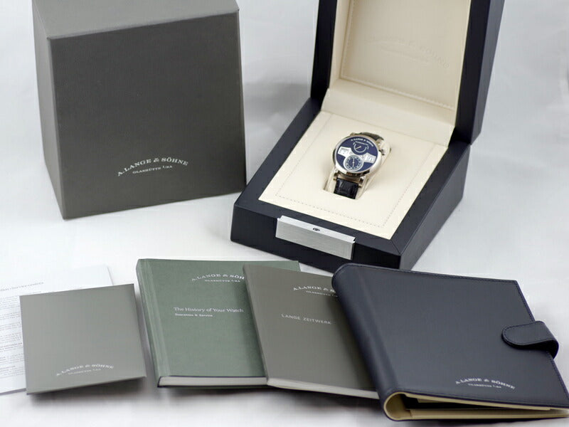 A.LANGE&SOHNE ランゲ&ゾーネ ツァイトベルク 140.029/LS1403AD 黒 ブラック K18WG ホワイトゴールド メンズ 手巻き ツァイトヴェルク【6ヶ月保証】【腕時計】【中古】