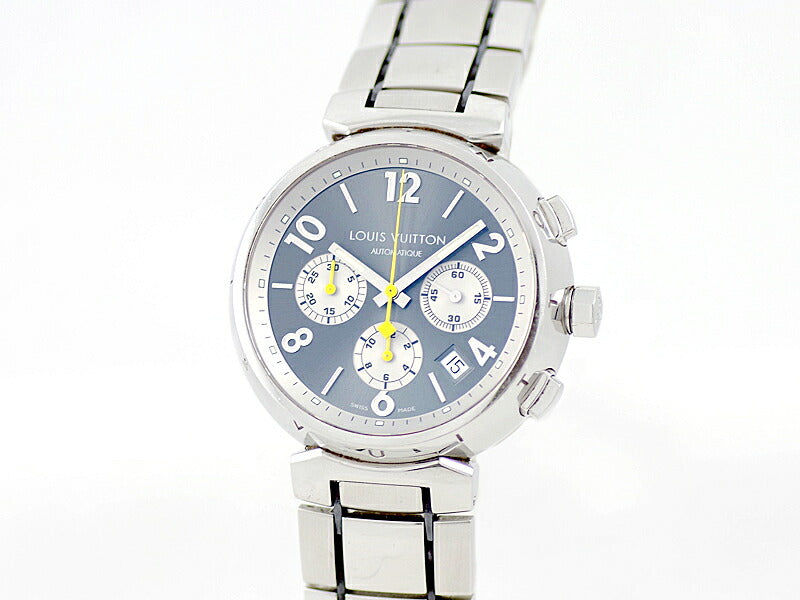 LOUIS VUITTON Louis Vuitton Tambour Chronograph Q1120 Date Gray SS Stainless Steel Genuine Belt Men Automatic Wind [6 months warranty] [Watch] [Used]