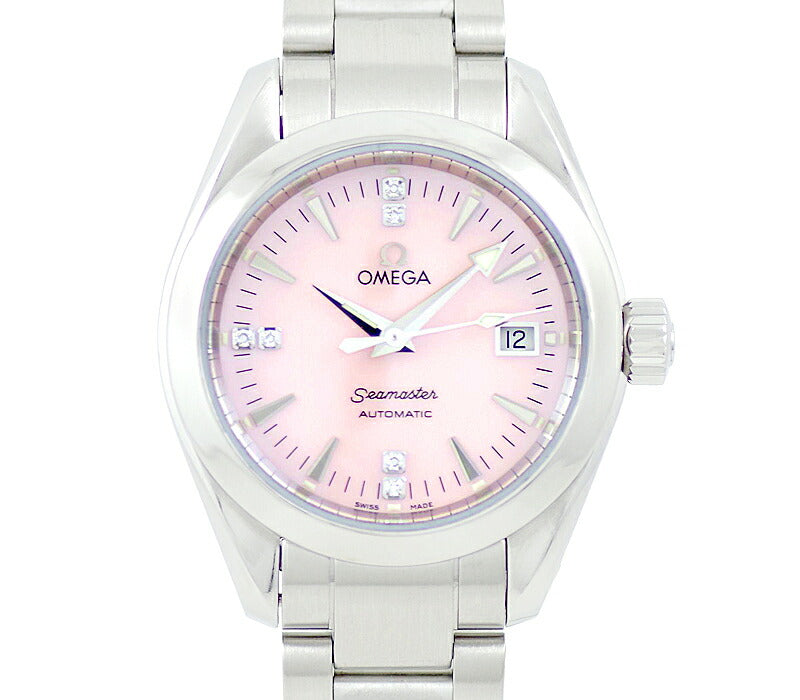 OMEGA Omega Sea Master Sea Master Aqua Terra 2573.71 6P Diamond Pink Shell Date SS Stainless Ladies Automatic Wind [6 months warranty] [Watch] [Used]