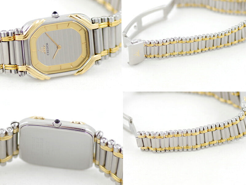 Battery replacement SEIKO Seiko Couredor 2F70-5490 Square Silver Gold K18YG Yellow Gold SS Stainless Combination Ladies Quartz [6 months warranty] [Watch] [Used]