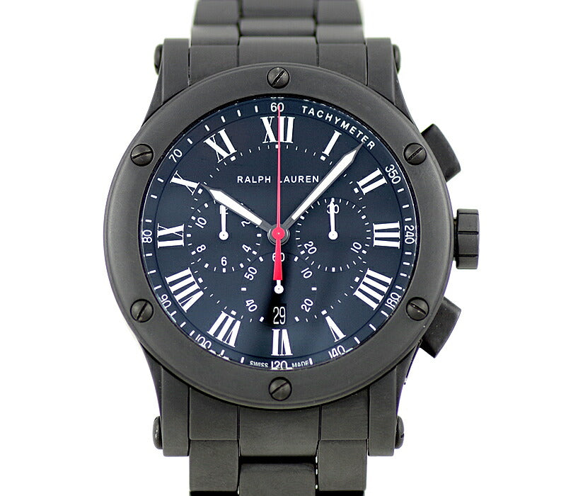 RALPH LAUREN Ralph Lauren Sporting Chronograph Date RLR0236600 Black Black Ceramic Men's Automatic Wind [6 months warranty] [Watch] [Used]