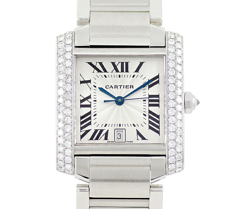Cartier Cartier Tank Fransey LM Diamond Bezel Diary Loes W51002Q3 Silver SS Stainless Men Ladies Gender After Diamond Automatic Wind [6 months warranty] [Watch] [Used]