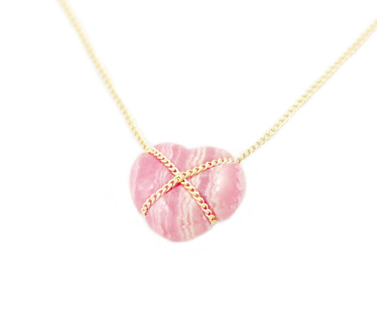 New finished Tiffany & Co. Tiffany Chain Cross Heart Road Crossing Inca Rose K18YG Yellow Gold Necklace [Jewelry] [Used]