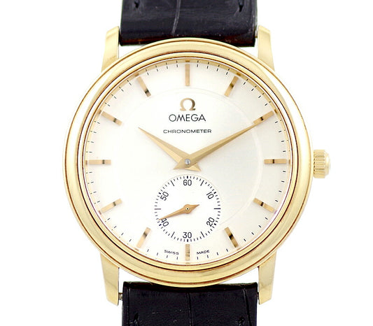 OMEGA Omega Devil Prestige Solid Small Second 4620.31 Silver K18YG Yellow Gold Genuine Belt Genuine Buckwheat Men Handwriting [6 months warranty] [Watch] [Used]