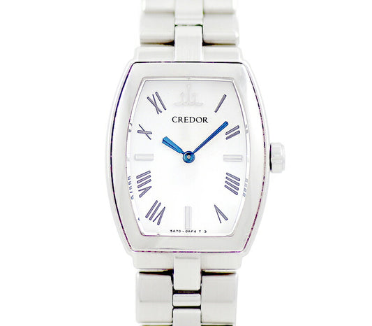 Battery replacement SEIKO Seiko Couredor Aqua 5A70-0AE0 Blue needle white white SS stainless steel ladies quartz [6 months warranty] [Watch] [Used]