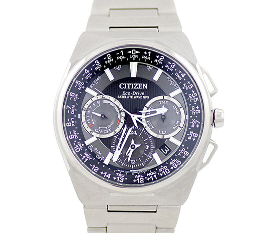 CITIZEN シチズン エコドライブ サテライトウェーブ F900-S111641 デイト グレー チタン ソーラー電波 メンズ【6ヶ月保証】【腕時計】【中古】