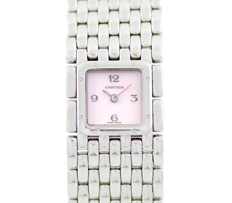 Cartier Cartier Cartier Cartier Pan Tail Ruban W61002T9 2420 Pink Shell SS Stainless Ladies Quartz [6 months warranty] [Watch] [Used]