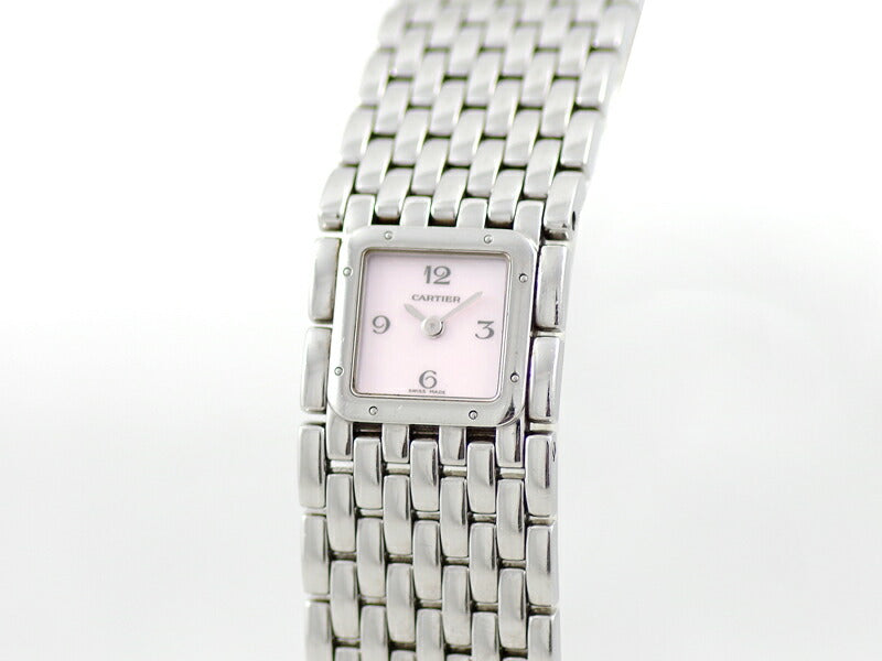 Cartier Cartier Cartier Cartier Pan Tail Ruban W61002T9 2420 Pink Shell SS Stainless Ladies Quartz [6 months warranty] [Watch] [Used]