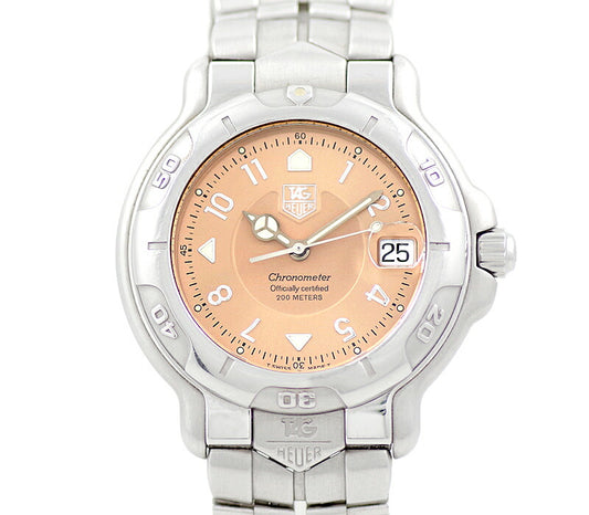 Inspection TAG HEUER TAG Hoire 6000 Series Chronometer WH5115-2 Date 200m Waterproof Pink SS Stainless Men Automatic Wind WH5115 [6 months warranty] [Watch] [Used]