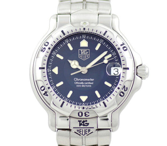 TAG HEUER Tag Hoier 6000 Series Chronometer WH5213-K1 Date 200m Waterproof Navy Navy SS Stainless Men Automatic Wind