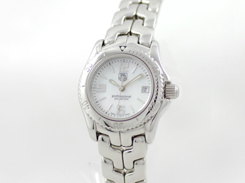 Battery replacement TAG HEUER Tag Hoire Link WT141A Date 200m Waterproof White Shell SS Stainless Ladies Quartz [6 months warranty] [Watch] [Used]