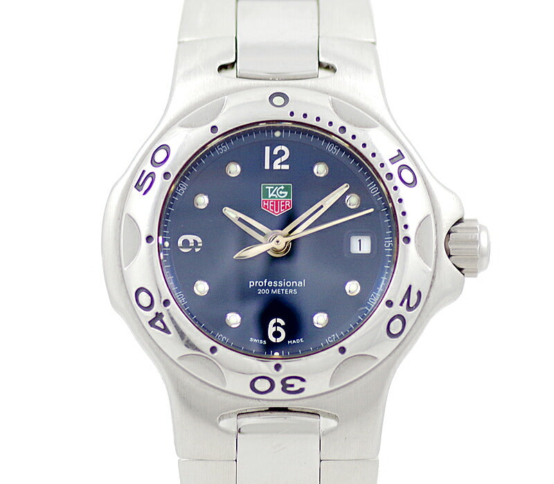 Battery replaced Tag Heuer Tag Hoier Kirium WL1313-0 200m Waterproof Date Blue Navy SS Stainless Ladies Automatic Wind [6 months warranty] [Watch] [Used]