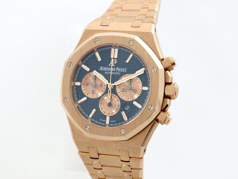 AUDEMARS PIGUET オーデマピゲ ロイヤルオーク クロノグラフ 26331OR ブルー ネイビー 青 K18PG ピンクゴールド –  IMPERIAL