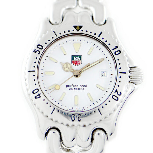 電池交換済 TAG Heuer タグホイヤー S/el セルシリーズ S90.815 デイト 200m防水 ホワイト 白 SS ステンレス レディース クォーツ【6ヶ月保証】【腕時計】【中古】