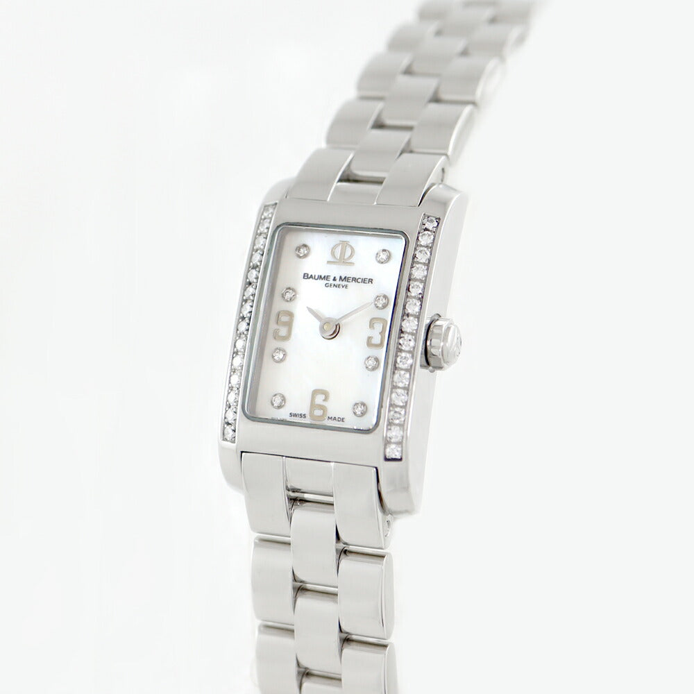 BAUME & MERCIER Baume & Mercier Baume & Mercier Hampton 65564 8P Diamond Diamond Besel Genuine Diamond White Shell SS Stainless Ladies Quartz