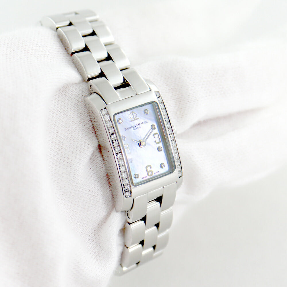 BAUME & MERCIER Baume & Mercier Baume & Mercier Hampton 65564 8P Diamond Diamond Besel Genuine Diamond White Shell SS Stainless Ladies Quartz