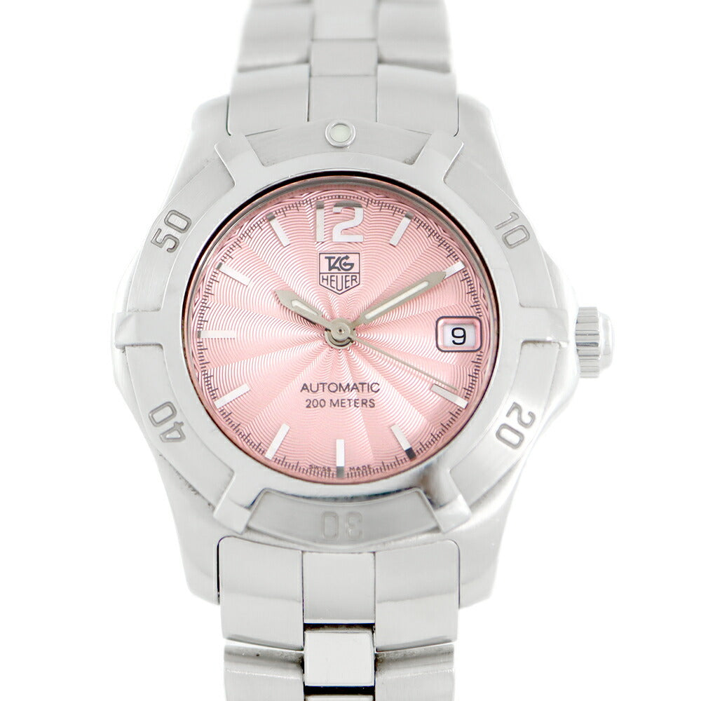TAG HEUER Taghoier Aqua Racer WN2310 Date 200m Waterproof Pink SS Stainless Ladies Automatic Wind [6 months warranty] [Watch] [Used]