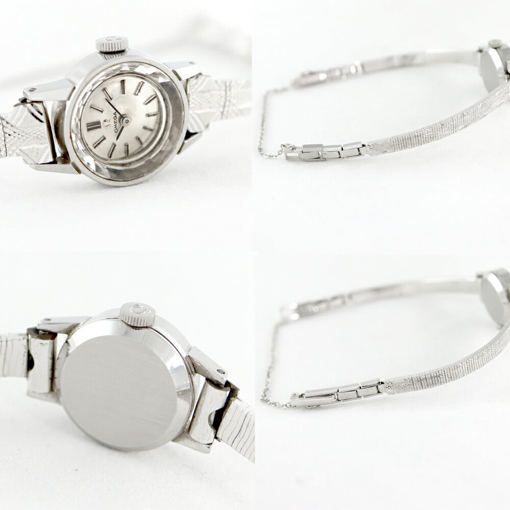Rare product OMEGA Omega 511.165 Cal.484 17 Stone Cut Glass Silver SS Stainless Ladies Handwritten Antique Vintage [Watch] [Used]