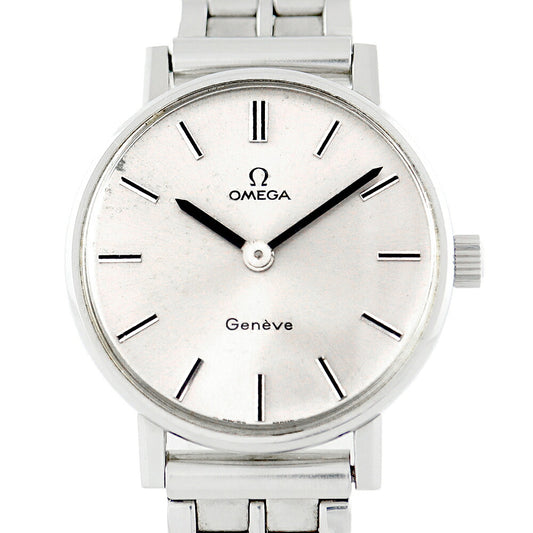 Rare product OMEGA Omega Geneve Genevel 511.0410 Cal.625 17 Stone Silver SS Stainless Steel Genuine Belt Ladies Handwritten Antique Vintage [Watch] [Used]