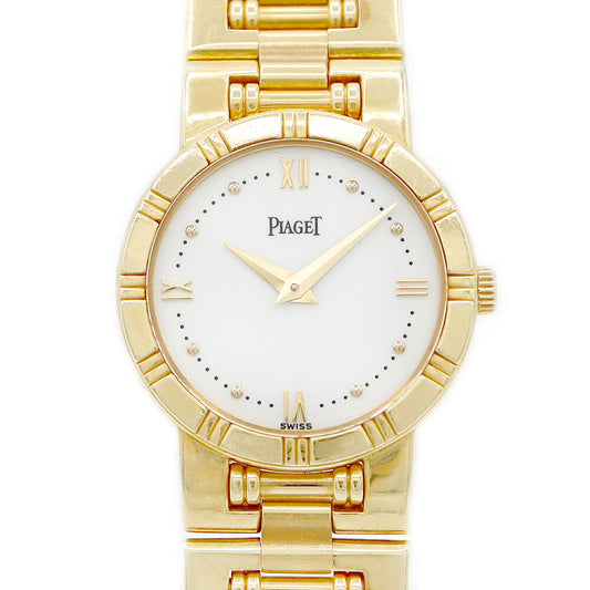 Battery replacement Piaget Piaget Dancer 80563 K81 solid golden white K18YG Yellow Gold Ladies Quartz [6 months warranty] [Watch] [Used]