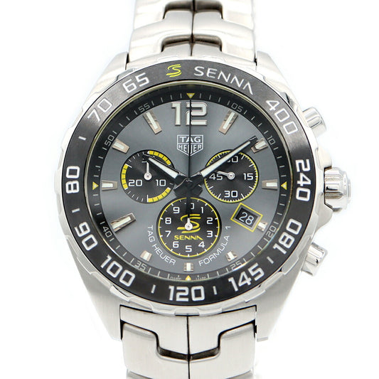 Battery replacement TAG HEUER Tag Hoier Formula 1 Chronograph CAZ101AF BA0637 Ayrton Sena Special Edition Date 200m Waterproof Gray SS Stainless Men Quartz Formula One [6 months warranty] [Watch] [Used]