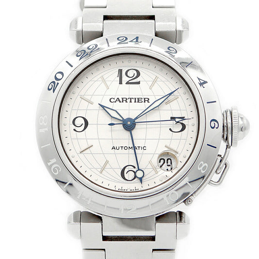 Cartier カルティエ パシャC メリディアン GMT W31029M7 シルバー SS ステンレス レディース ボーイズ メンズ ユニセックス 自動巻き【6ヶ月保証】【腕時計】【中古】