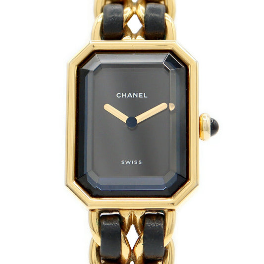 Battery replacement CHANEL Chanel Premiere M size H0001 Black Black YGP Yellow Gold Ladies Quartz [6 months warranty] [Watch] [Used]