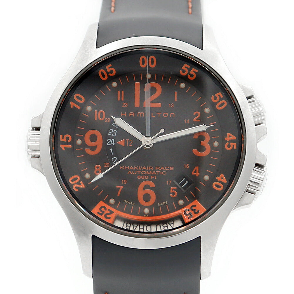 HAMILTON Hamilton Khaki GMT Air Race H77666650 H776650 Date Black Black Orange SS Stainless Steel Genuine Belt Genuine Tuck Men's Automatic Wind