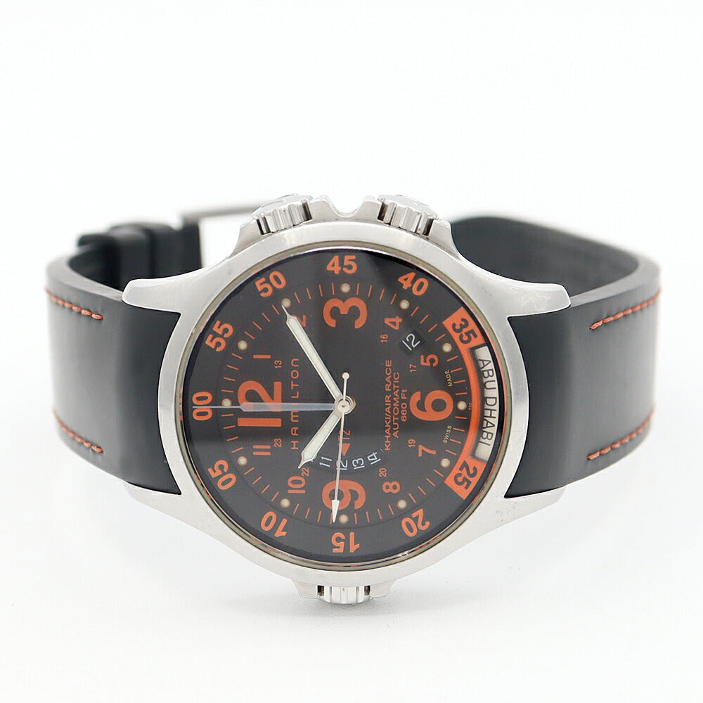 HAMILTON Hamilton Khaki GMT Air Race H77666650 H776650 Date Black Black Orange SS Stainless Steel Genuine Belt Genuine Tuck Men's Automatic Wind