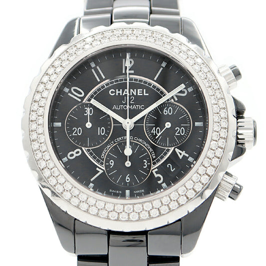 Internal point inspection CHANEL Chanel J12 41mm Chronograph H1009 Date Genuine Diamond Double Diamond Double Double Diamond Besel 200m Waterproof Black Black Ceramic SS Men's Automatic Wind [6 months warranty] [Watch] [Used]