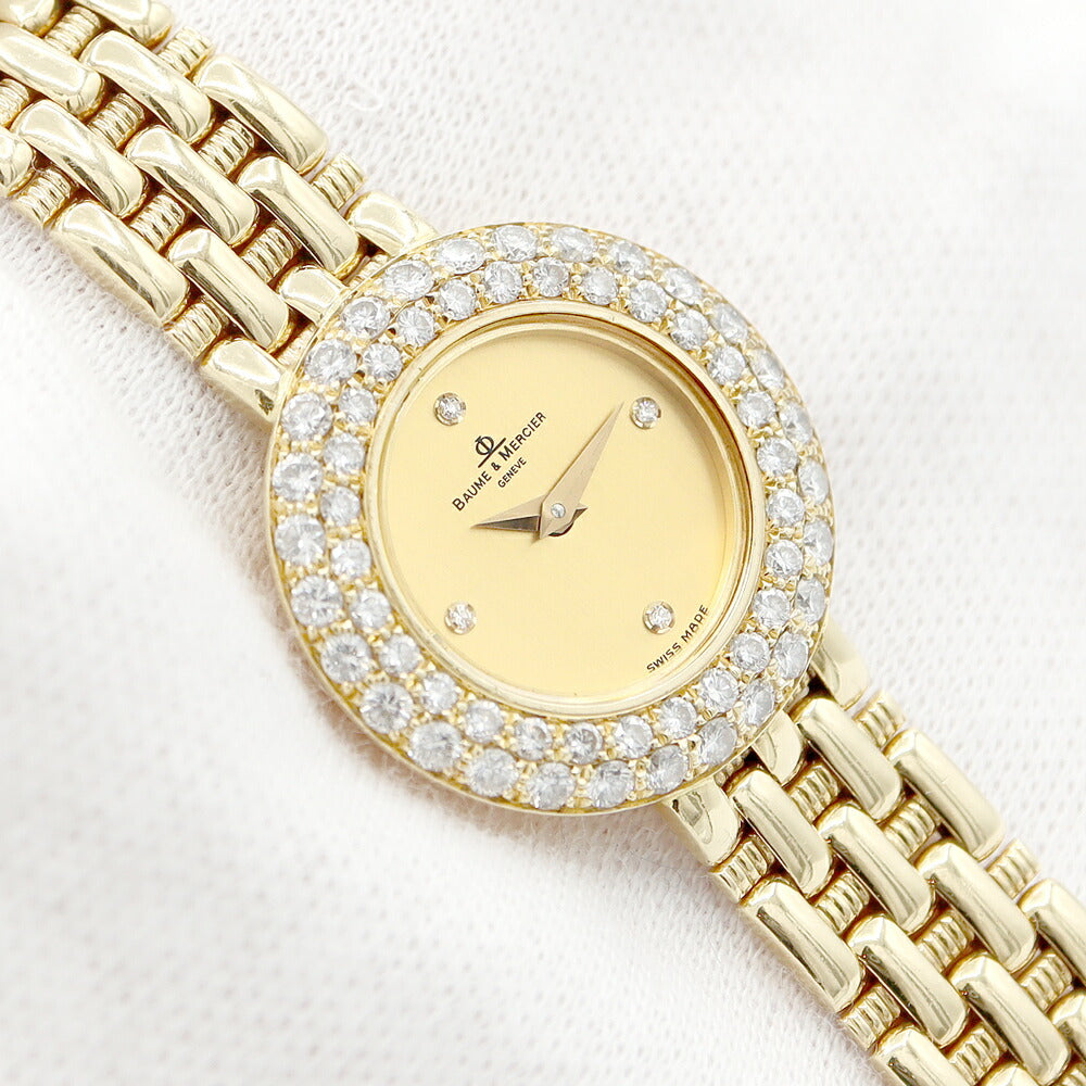 BAUME & MERCIER Baume & Mercier Genuine Double Dias Besel Gold K18YG Yellow Gold Ladies Quartz [6 months warranty] [Watch] [Used]