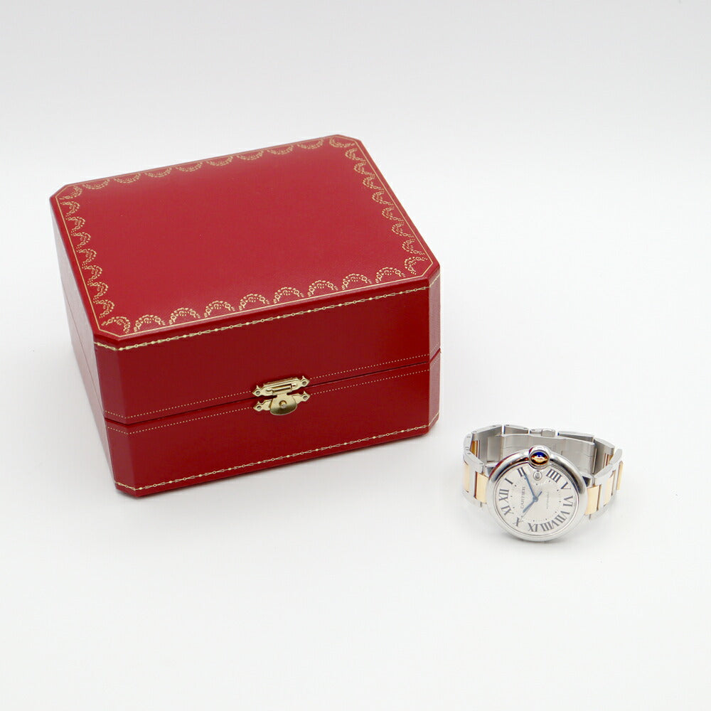 Cartier カルティエ バロンブルー LM W69009Z3 デイト シルバー ギョーシェ K18YG イエローゴールド SS ステンレス コンビ メンズ 自動巻き【6ヶ月保証】【腕時計】【中古】