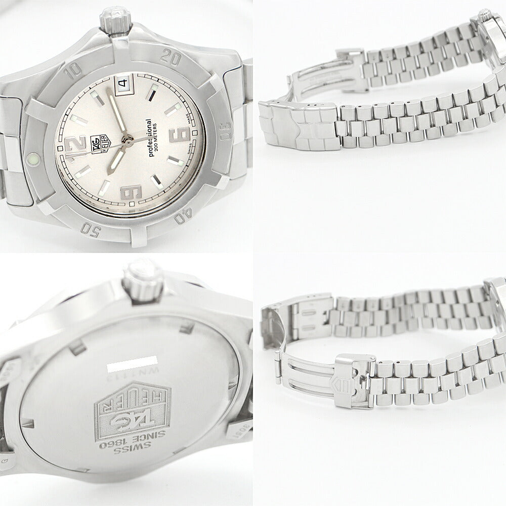 電池交換済 TAG Heuer タグホイヤー プロフェッショナル200 WN1113 デイト 200m防水 シルバー SS ステンレス メンズ クォーツ【6ヶ月保証】【腕時計】【中古】